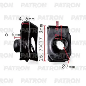 PATRON P372238 Скоба прижимная Применяемость: Скоба М8 T=25.7 F=17.3 H=4.6