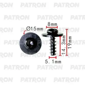 PATRON P372315 Клипса автомобильная [упаковка 10 штук]