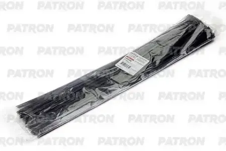 PATRON P48500B Комплект пластиковых хомутов 4,8 х 500 мм, 100 шт, нейлон, черные