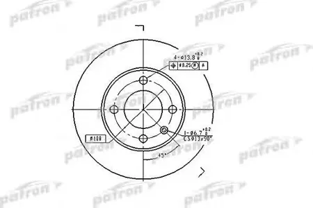 PATRON PBD1516 Диск тормозной