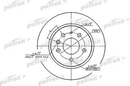 PATRON PBD1574 Тормозной диск