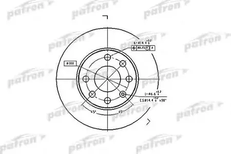 PATRON PBD1608 Диск тормозной Opel Astra F, Corsa A,B,C, Kadett E,D, Vectra A передний (1шт.)