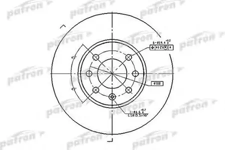 PATRON PBD1609 Диск торм. Daewoo Aveo 02-, Lanos 97-, Lanos седан 97-,