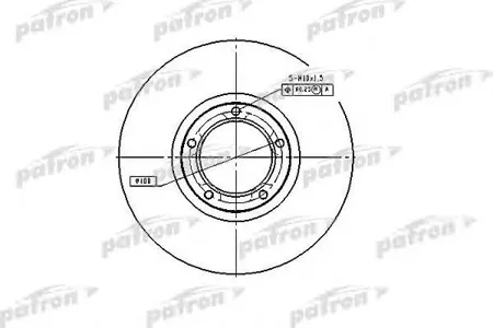 PATRON PBD1653 Диск тормозной Ford Transit 85-92 с бортовой платформой передн