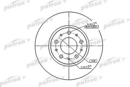 PATRON PBD1697 Диск тормозной Volvo 740940 84- передн.