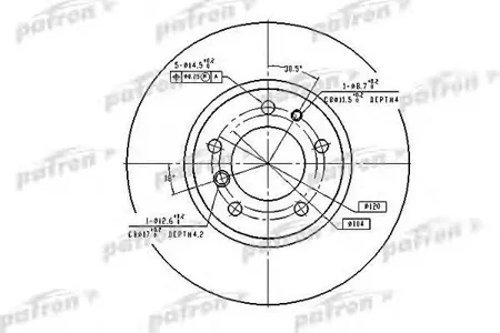 PATRON PBD2555 Диск тормозной передн BMW : 5 88-95, 5 Touring 93-97