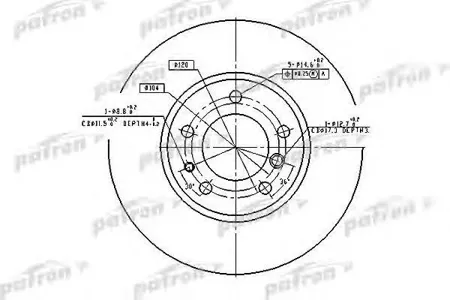 PATRON PBD2556 Диск торм. BMW 5 86-90, 5 88-95, 5 Touring 91-97, 7 86-94