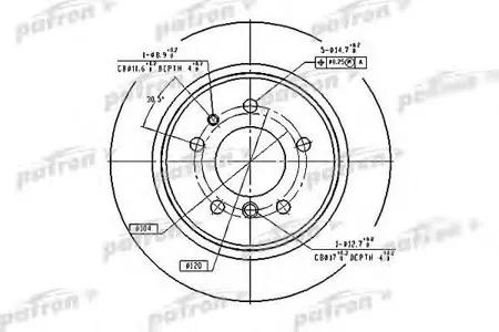 PATRON PBD2557 Диск торм.зад. BMW 5 86-90, 5 88-95, 5 Touring 91-97