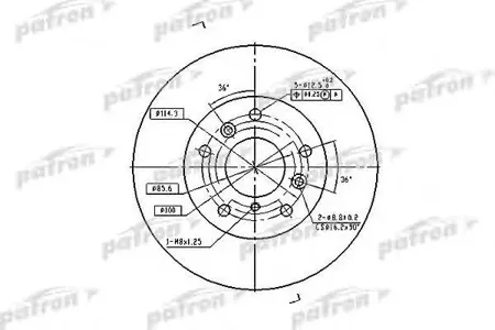 PATRON PBD2571 Диск торм. Ford USA PROBE I 88-93, Mazda 626 II 83-87, III 87-92, Chery Tiggo .