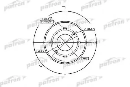 PATRON PBD2592 Диск торм.зад. Nissan Almera II 00-, Almera II HATCHBACK 00-,