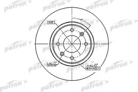 PATRON PBD2782 Диск торм. Peugeot 406 95-04, 406 Break 96-04