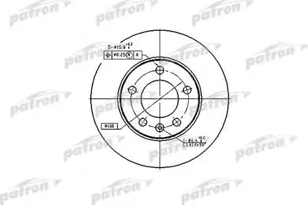 PATRON PBD2805 Диск торм.зад. Audi A2 02-05, A3 96=>, TT 98=> Seat Cordoba 02=>, Ibiza 02=>, LEON 99=>, Toledo 99-0