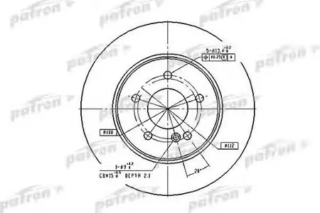 PATRON PBD2813 Диск тормозной Mercedes W203 180-350W210 200-430 задний вент.D=290мм.