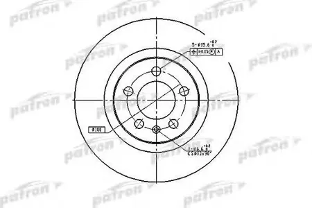 PATRON PBD4027 Диск торм. Audi VW A3 96-, Seat LEON 99-, LEON 05-, Toledo II 99-06, Skoda Octavia 96-, Octavia Combi
