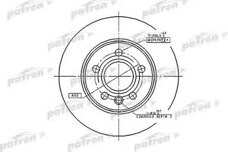 PATRON PBD4047 Диск торм.зад.VW TranSporter IV C 90-03,