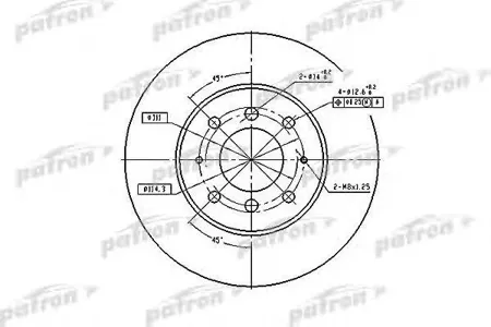 PATRON PBD4345 Диск тормозной Mitsubishi Galant 96- пер.