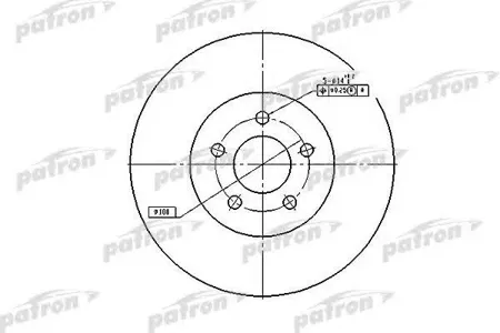 PATRON PBD5381 Диск торм. Chrysler CIRRUS -00,SEBRING 01-06, Dodge STRATUS -06,PLYMOUTH BREEZE -00 - обод 15-1