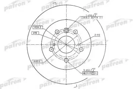 PATRON PBD7005 Диск тормозной