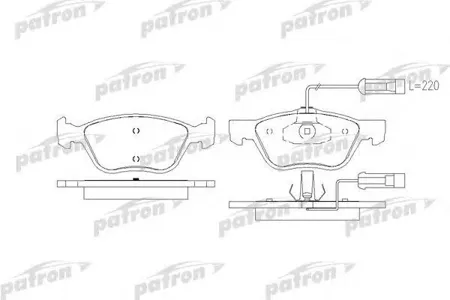 PATRON PBP1052 Колодки Alfa Romeo 145 95-01, 146 95-01, 156 97-00, GT 03-, GTV 95-, SPIDER 95-05, Fiat Bravo 95-01,