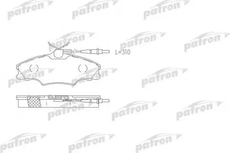 PATRON PBP1062 Колодки Peugeot 406 95-04, 406 BREAK 96-04