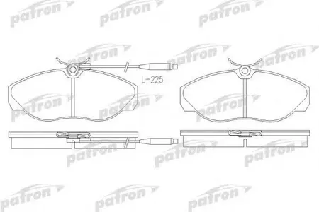PATRON PBP1396 Колодки торм. PSA Jumper Ducato 00- перед.
