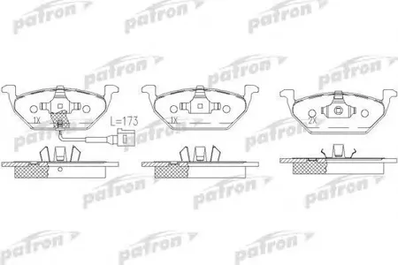 PATRON PBP1398 Колодки Audi A2 00-05, A3 96-, A3 03-, A3 Sport BACK 04-,