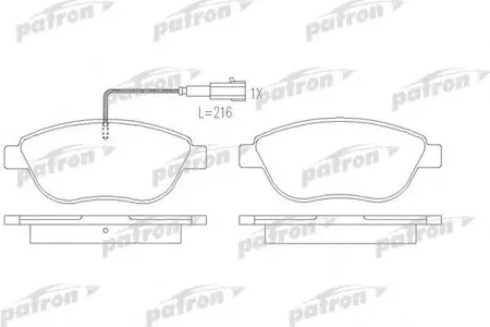 PATRON PBP1467 Колодки Fiat Bravo 07-, STILO 01-, STILO MULTI WAGON 03-