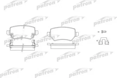 PATRON PBP1521 Колодки торм.задние Opel Astra F Classic 03-05, Astra G 98-05,