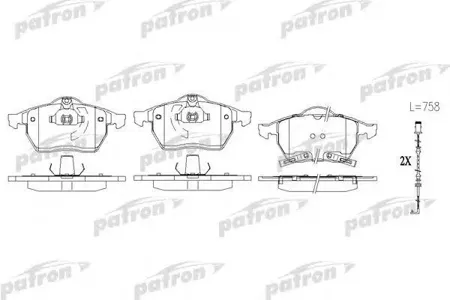 PATRON PBP1535 Колодки торм. Opel Astra G -05 передн.