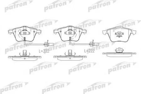 PATRON PBP1629 Колодки торм. Audi A4S4QA6 03- перед.