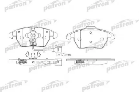 PATRON PBP1641 Колодки торм.передние Audi A3, VW Golf V 1.4-2.0TD 03>