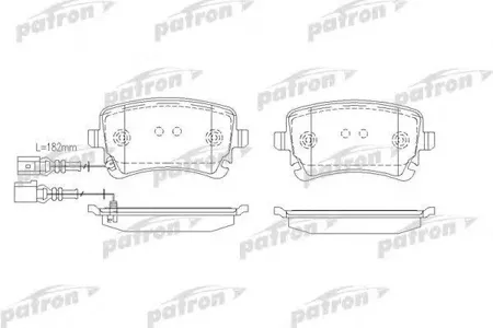 PATRON PBP1644 Колодки торм.задние VW Multivan V 03-, TranSporter V 03-, TranSporter V 03-