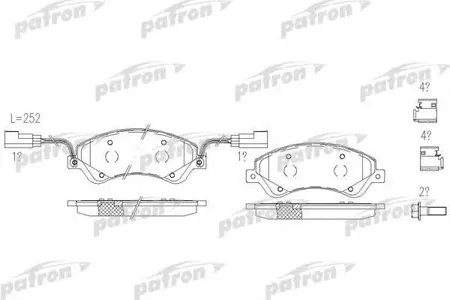 PATRON PBP1929 Колодки торм. Ford Transit 06- перед.
