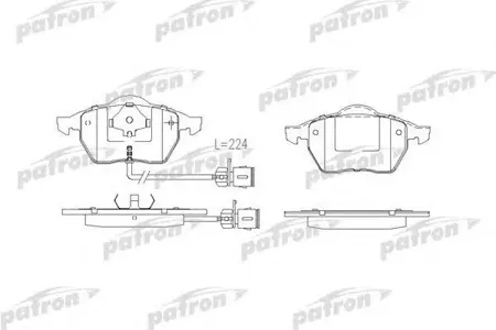 PATRON PBP590 Колодки торм. VAG A4A6 Golf 1 Passat 96- перед.