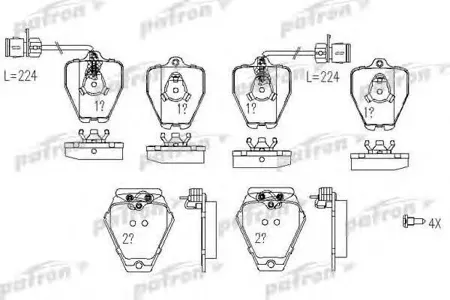 PATRON PBP985 Колодки торм. VAG A4A6 Golf 1 Passat 96- перед.