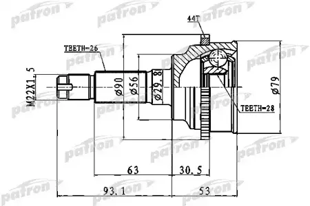 PATRON PCV1016 Шрус