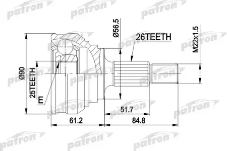 PATRON PCV1025 Шрус