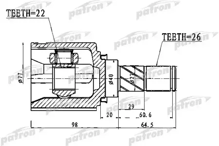 PATRON PCV1028 Шрус