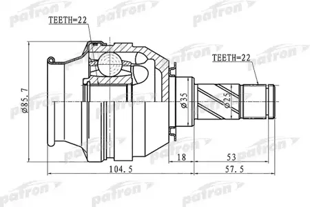 PATRON PCV1058 Шрус внутренний