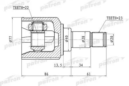 PATRON PCV1071 Шрус