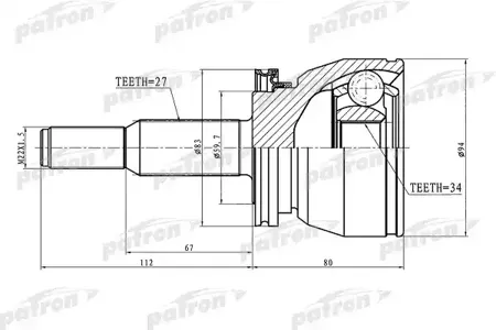 PATRON PCV1078 Шрус