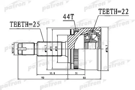 PATRON PCV1111 Шрус