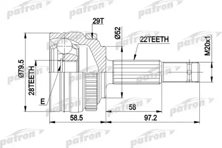 PATRON PCV1116 Шрус