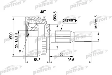 PATRON PCV1133 Шрус