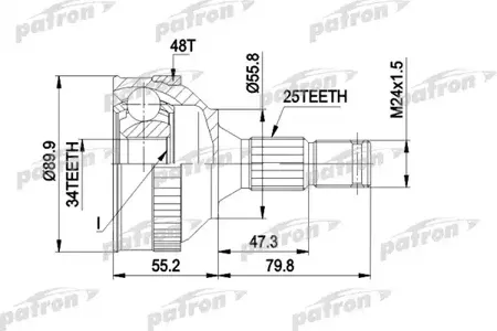 PATRON PCV1176 Шрус наружн к-кт Citroen : XANTIA 1,82,0 93-98