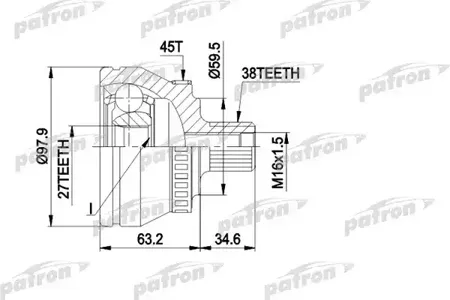 PATRON PCV1267 Шрус