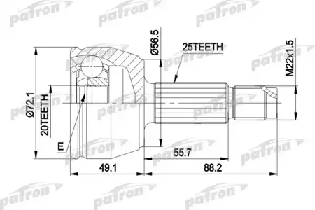 PATRON PCV1283 Шрус