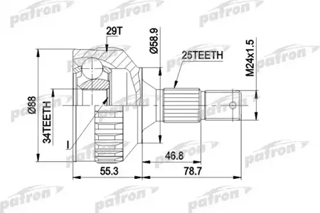 PATRON PCV1292 Шрус