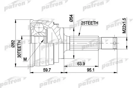 PATRON PCV1329 Шрус наружный Mitsubishi Galant комплект