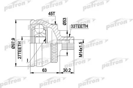 PATRON PCV1381 Шрус